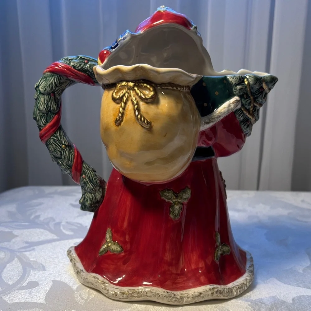 Beautiful Vintage Santa Pitcher Festive and Decorative